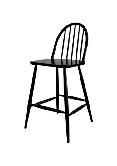 Rustica Ahşap Bar Sandalyesi Siyah