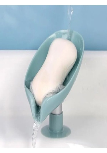 Vantuzlu Sabunluk, Su Giderli Yaprak Şeklinde Sabunluk, Mutfak Banyo Süngerliği Ve Sabunluğu 1 Adet Siyah