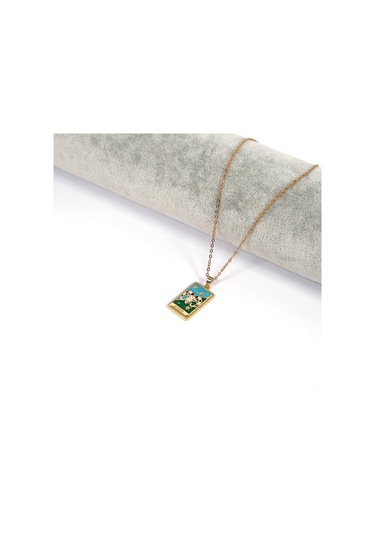 Çelik Kolye Koç Burcu Renkli Tarot Model K-141 Altın