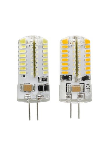 Beyaz 10 Adet/grup Silikon G4 3w 220v Led Ampul 64leds Smd 3014 Sıcak/soğuk Beyaz Işıklar Ev Kapalı Avize İçin 20w 30w Halojen Lambayı Değiştirin