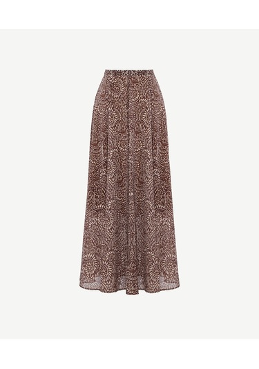 Yargıcı Kloş Normal Bel Etek 25kket4024x 208 Kahverengi