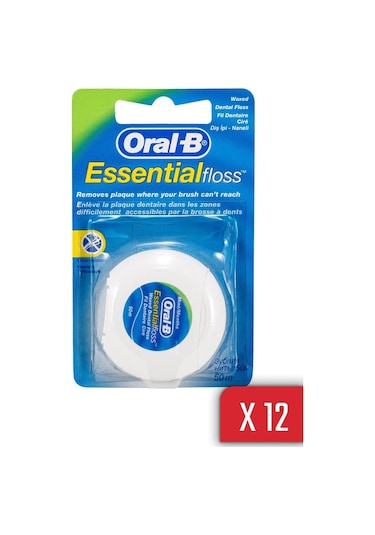 Oral-B Essential Floss Naneli ve Mumlu Diş İpi 50 M x 12 Adet
