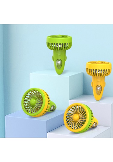 Kangvka F6 Sarı-yeşil Boyutlu Usb Şarjlı Mini Fan 3 Hız Ayarı Ellerden Bağımsız Tasarım Ev, Dışarı, Seyahat Ve Ofis İçin Taşıma Kordonu Kaliteli Pp-abs Malzeme