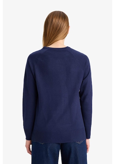 Defacto Relax Fit Bisiklet Yaka Kazak I6913az25wnnv131 Lacivert