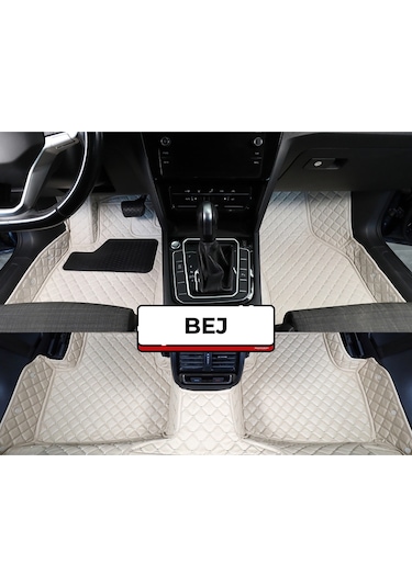 Ford Escort Bej-krem Renk 8d Diamond Premium Kaymaz Deri Oto Paspas