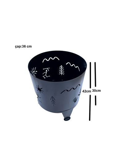 Exp-outdoor Orman Şöminesi Bahçe Teras Kamp Ateş Kutusu Cave Serisi Çok Renkli