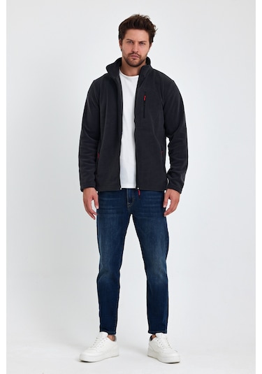 Monox Erkek Outdoor Fermuarlı Polar Ceket 001 Füme