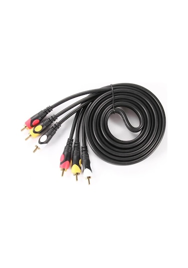 Koodmax - 3rca Erkek To 3 Rca Lale Tos Scart Kompozit Ses Video Av Kablosu - 1.8 Metre