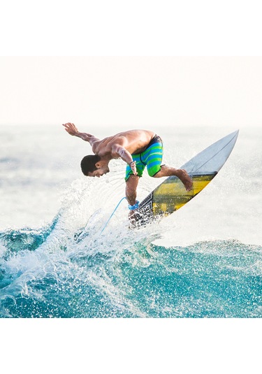 Kosona Yeşil 7mm Tpu Sörf Kordonu Düz Kordon - 6ft Uzunluk, 190g Ağırlık