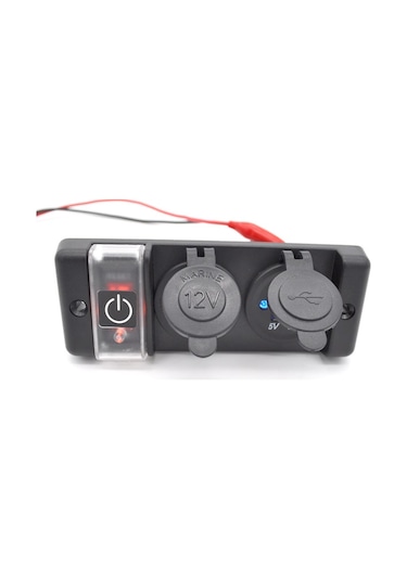 Bfy Marin Çakmaklık ve USB Soketi 12V Düğmeli
