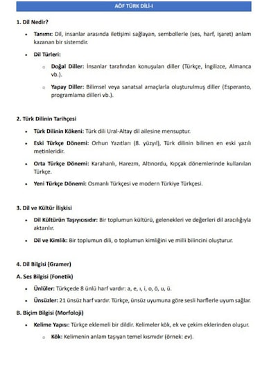 Aöf Türk Dili 1-2 Yardımcı Kitap