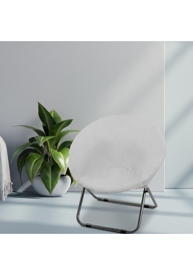 Suntek Yuvarlak Tabak Sandalye Kılıfı Yumuşak Yıkanabilir Gri