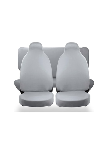 Her Araca Uyumlu Gri Oto Koltuk Kılıfı -araç Penye Koltuk Kılıfı Servis Kılıfı 4 Parça