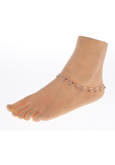 Homyl 25.5 Cm Kadın Gümüş Zanaat Kristal Halhal Büyüleyici Gümüş