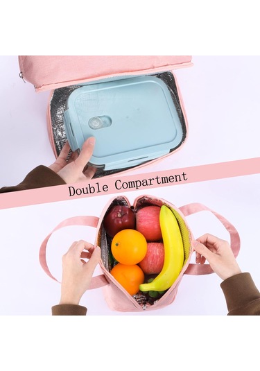 Kadınlar İçin Çift Bölmeli Yalıtımlı Öğle Yemeği Çantaları, Erkekler İçin Yalıtımlı Tote Çanta, S İçin Hafif Ve Taşınabilir Öğle Yemeği Kutusu Çok Renkli