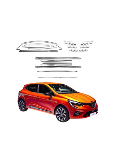 Renault Clio 5 Full Krom Seti 25 Parça 2019 Ve Üzeri Paslanmaz Çelik