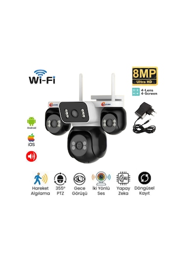 Esvision Es-5804 Wifi 4 Lens Kamera - Adaptör