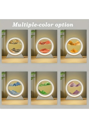 Honeybeeshop Usb Çalışmalı Yeşil 3d Kum Sanatı Gece Lambası Led Işık Oturma Odası Ofis Dekoru Yeşil