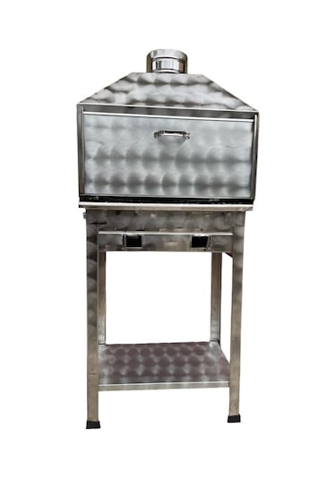 Paslanmaz Bacalı Mangal 35 X 50 Cm Dik Bacalı Havalandırmalı