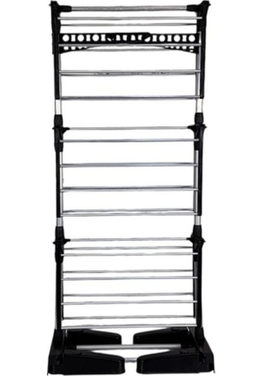 3 Katlı Çocuk Çamaşır Kurutma Askısı Siyah