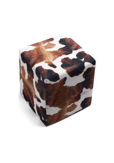 Favora Milky Puf - Kahverengi - Beyaz Beyaz