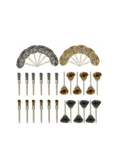 Pazly 36 Adet Paslanmaz Çelik Ve Bakır Tel Fırça Seti - Metal Cilalama Ve Taşlama Fırçalar