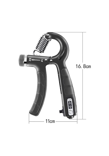 Sayaçlı El Yayı 5 - 60 Kg Ayarlanabilir Bilek Kas Güçlendirici Kaydırmaz 1 Adet Siyah