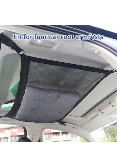 Ulzyvf Araç Tavanı Depolama Filesı - Suv Ve Kamyonetler İçin Ayarlanabilir Organizatör Siyah Siyah