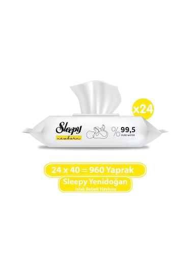 Sleepy Yenidoğan Islak Bebek Havlusu 24 X 40 Adet