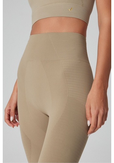 Jerf Gela Yüksek Bel Esnek ve Toparlayıcı Spor Tayt Haki