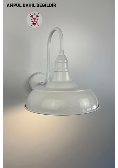 Luxen Beyaz Metal Aplik Mutfak İç Mekan Salon Cafe Ofis Pastane Modern Dekoratif Aplikleri Beyaz