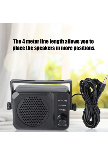 Tenfowee Oto Radyo Dış Konuşucusu - Ses Ayarı, 4 Metre Kablolu, Monofonik Çalma, Kaliteli Abs, 3w Güç, 3.5mm Mono Jack