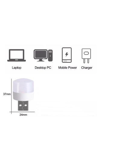 Mini Ampul 1w Taşınabilir Usb Led Işık - Powerbank Laptop Pc Uyumlu Günışığı Renk Gün Işığı