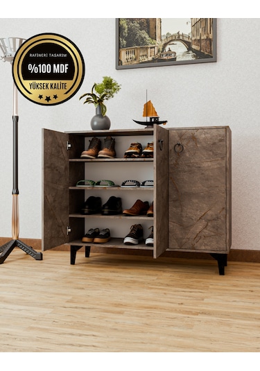 Dekorfim DF08102GD MDF Ayakkabılık Antre Hol Çok Amaçlı Dolap Ayakkabı Dolabı