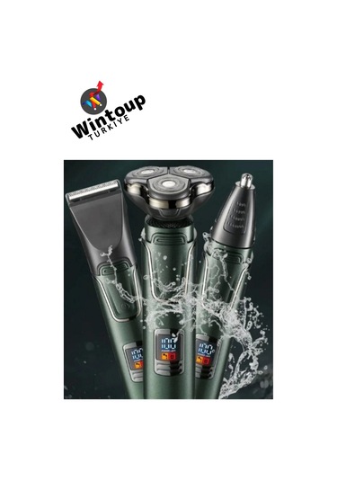 Wintoup Profesyonel 3in1 Tıraş Makinesi Dijital Göstergeli 3 Başlıklı Tıraş Makinesi