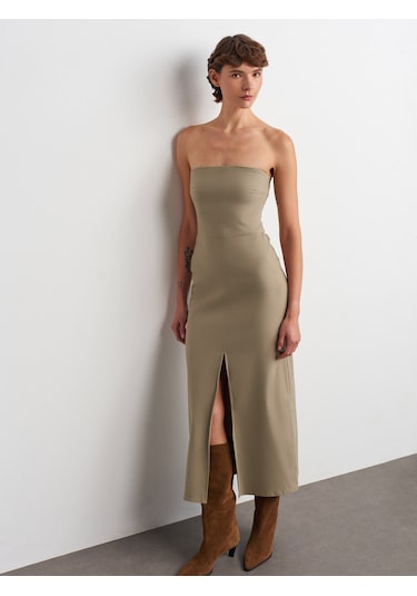 Dilvin 90758 Straplez Elbise-çağla Çağla