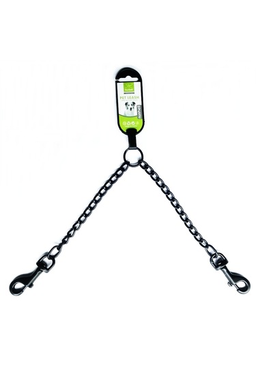 Nunbell Professional Zincir İkili Köpek Yürüyüş Gezdirme Tasma Bağlantısı Siyah