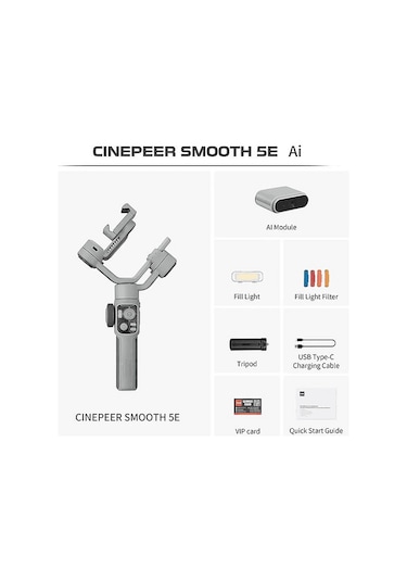 Zhıyun Cinepeer Smooth 5E Combo Cep Telefonu Uyumlu Gimbal