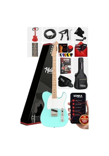 Midex Tlx-50gr Tele Kasa Maple Klavye 2 Single-coil Manyetik Elektro Gitar