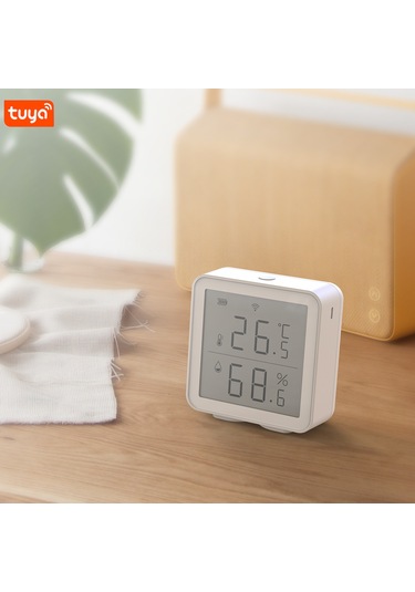 Konesam Beyaz Wifi Akıllı Sıcaklık Ve Nem Sensörü - Uzak Takip, Anormal Veri Uyarıları, Alexa/siri Uyumlu, Ultra Düşük Enerji Tüketimi Pil Dahil Değil