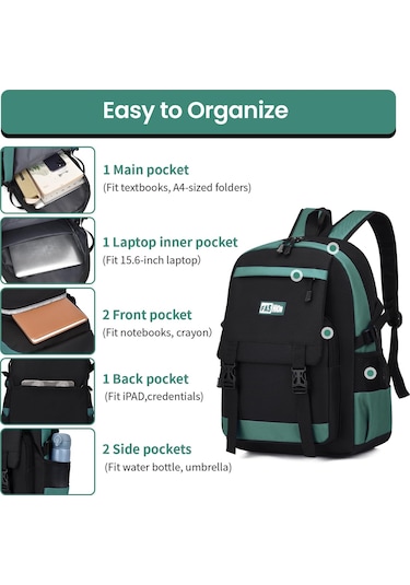 Lichen01 Okul Sırt Çantası Erkek Genç Çocuk Hafif Okul Çantası 3 İla