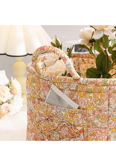 Boho Kumaş Depolama Sepeti, Oturma Odası İçin Kolay Taşıma Kulpları İle Katlanabilir Çamaşır Sepeti, Giysi Oyuncakları D 1