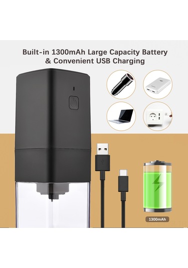 Ranyeek Usb Şarjlı Mini Kahve Değirmeni - Ayarlanabilir Ebatlı, Hızlı Öğütme, Taşınabilir, İç Batarya, Beyaz Beyaz