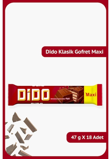 Dido Klasik Maxi - Sütlü Çikolata Kaplamalı Gofret - 47 Gram - 18 Adet