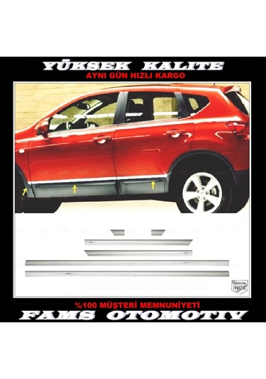 Nissan Qashqai Krom Yan Kapı Çıtası 6 Prç 2007-2014 Arası P.çelik