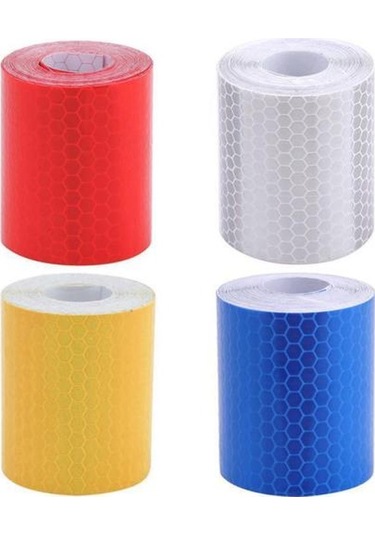 Beyaz 1m X 5cm Yansıtıcı Güvenlik Uyarı Barizlik Bant Filmi Araba Gövde Etiketi