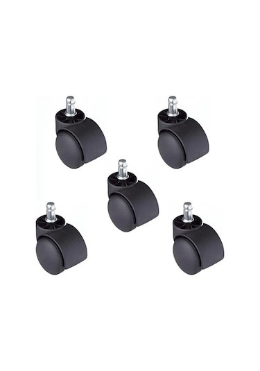 Ofisbazaar Yedek Sandalye Tekerleği 50 Mm 5'li Paket Siyah Siyah