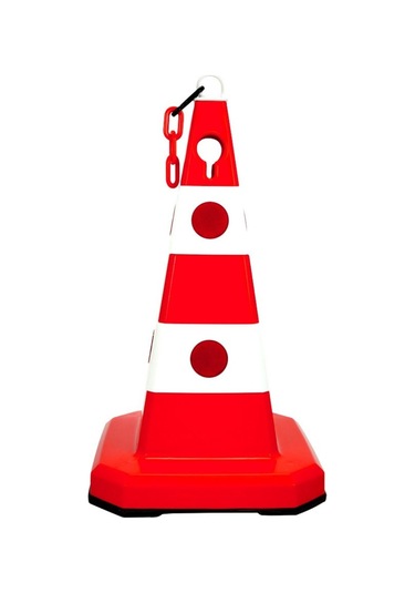 10 Adet Ultra Kedi Gözlü Trafik Konisi Ağırlıklı 60Cm Trafik Duba