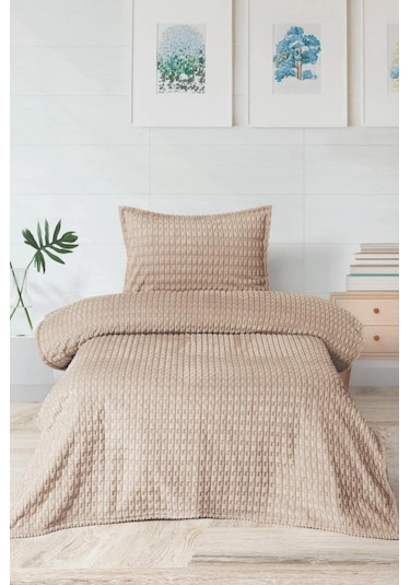 Merinos Twist Tek Kişilik Battaniye Seti Cappucino Cappuccino