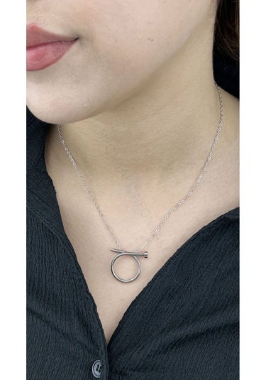 Xxx Çivi Figürlü, Paslanmaz Çelik Kolye 259, Gümüş Renk Gümüş